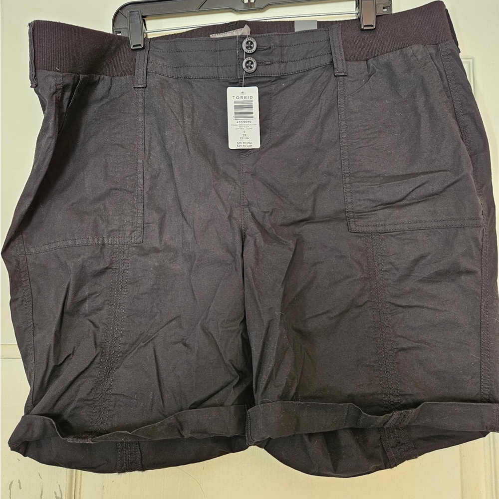 Torrid Black Shorts with Button Detail
